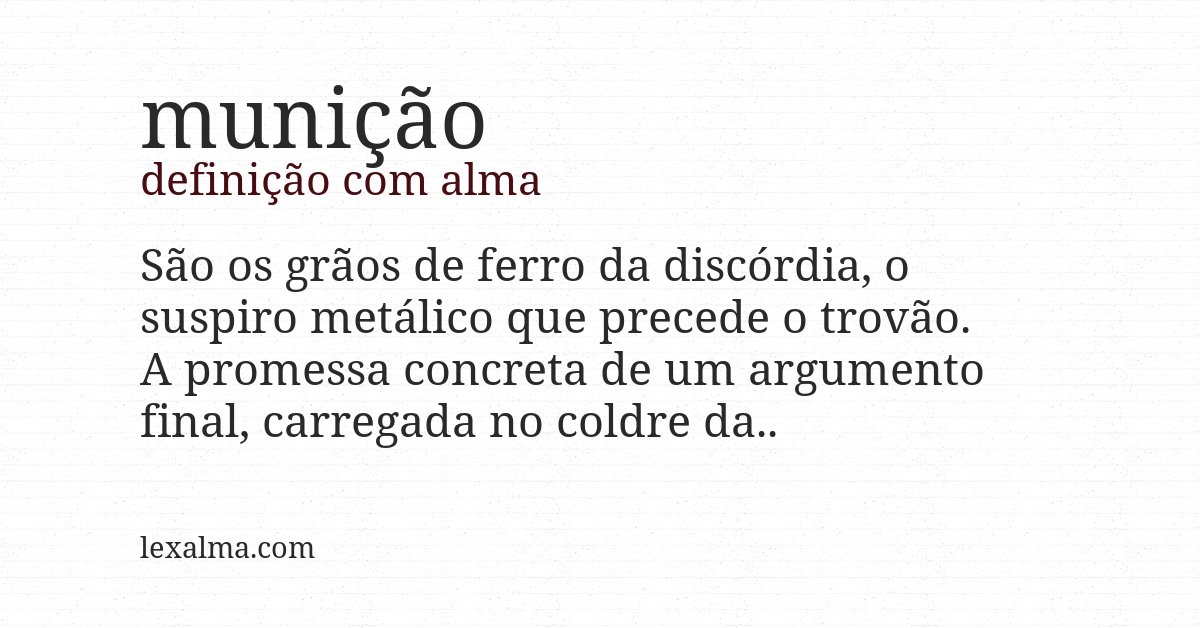 Definição com alma de munição