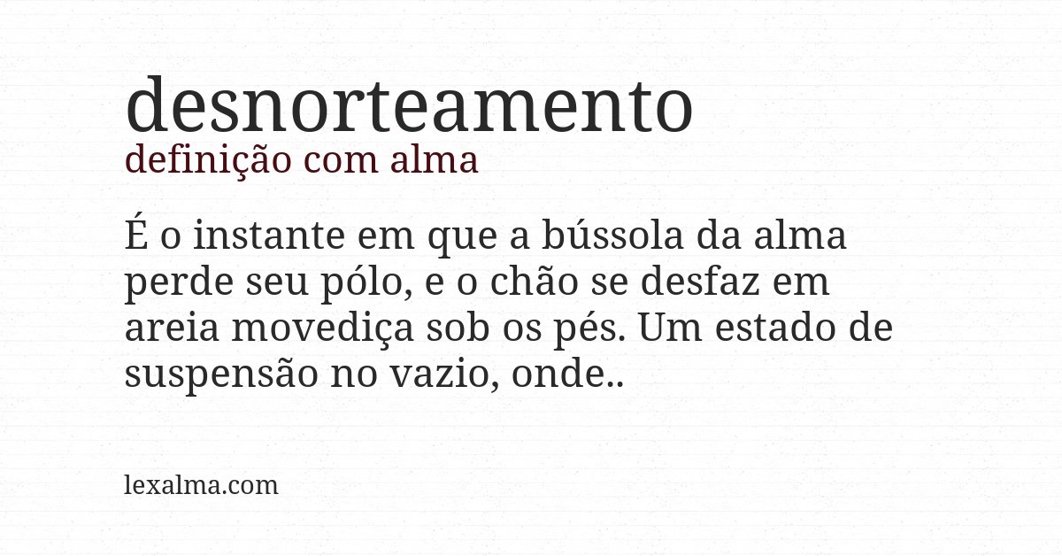 Definição com alma de desnorteamento