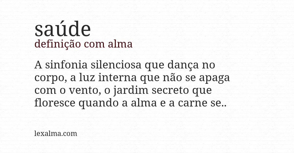 Definição com alma de saúde