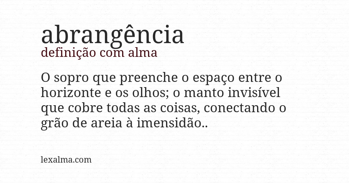 Definição com alma de abrangência