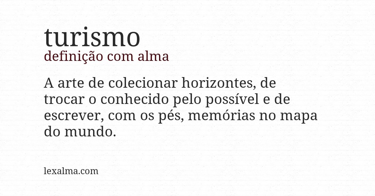 Definição com alma de turismo