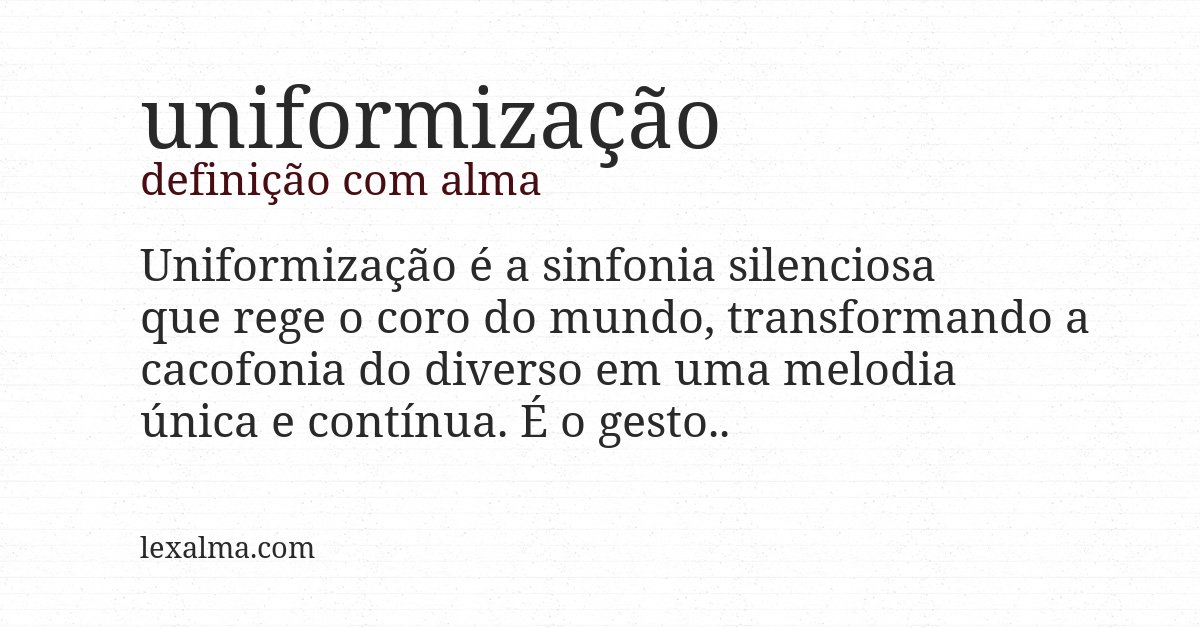 Definição com alma de uniformização