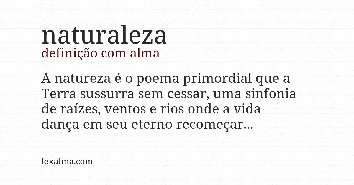Definição com alma de naturaleza