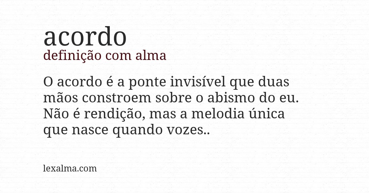 Definição com alma de acordo