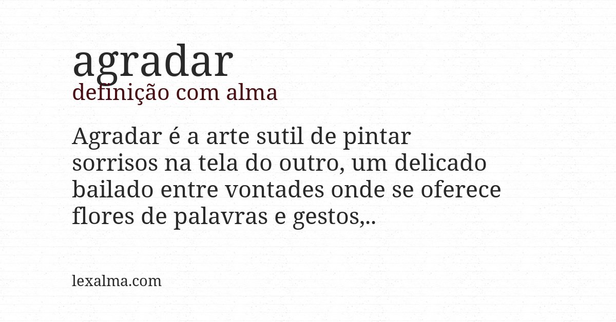 Definição com alma de agradar