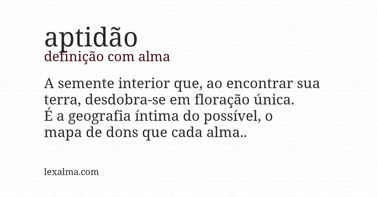 Definição com alma de aptidão