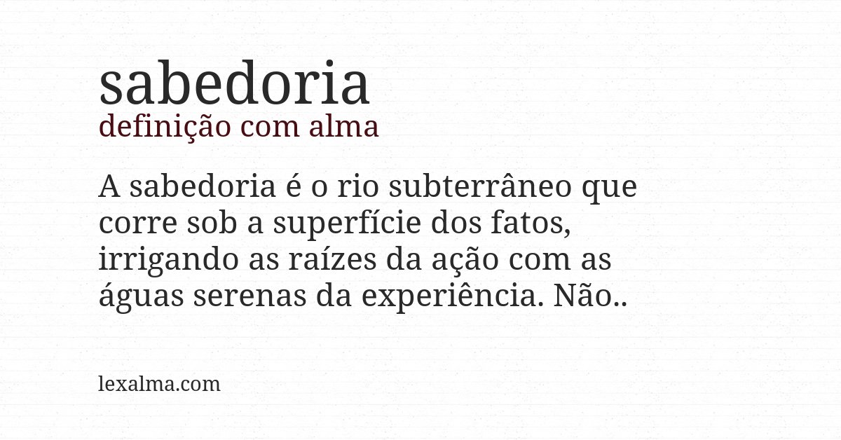 Definição com alma de sabedoria