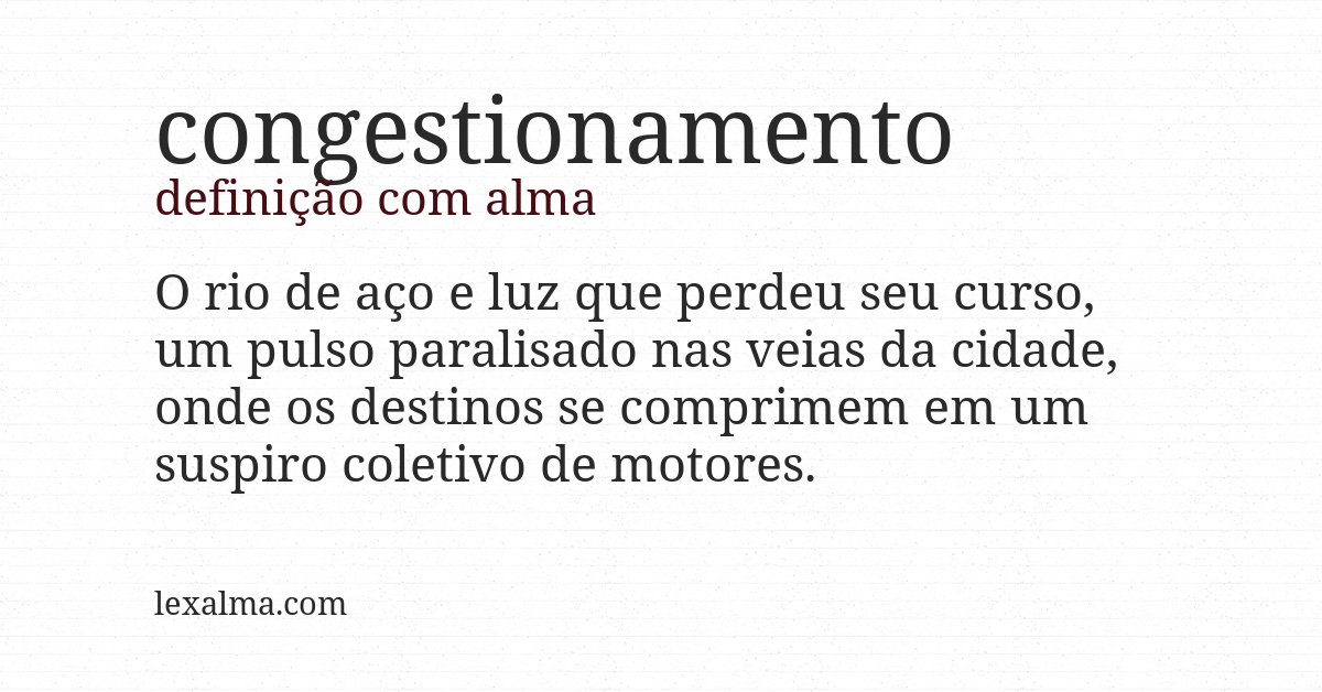 Definição com alma de congestionamento