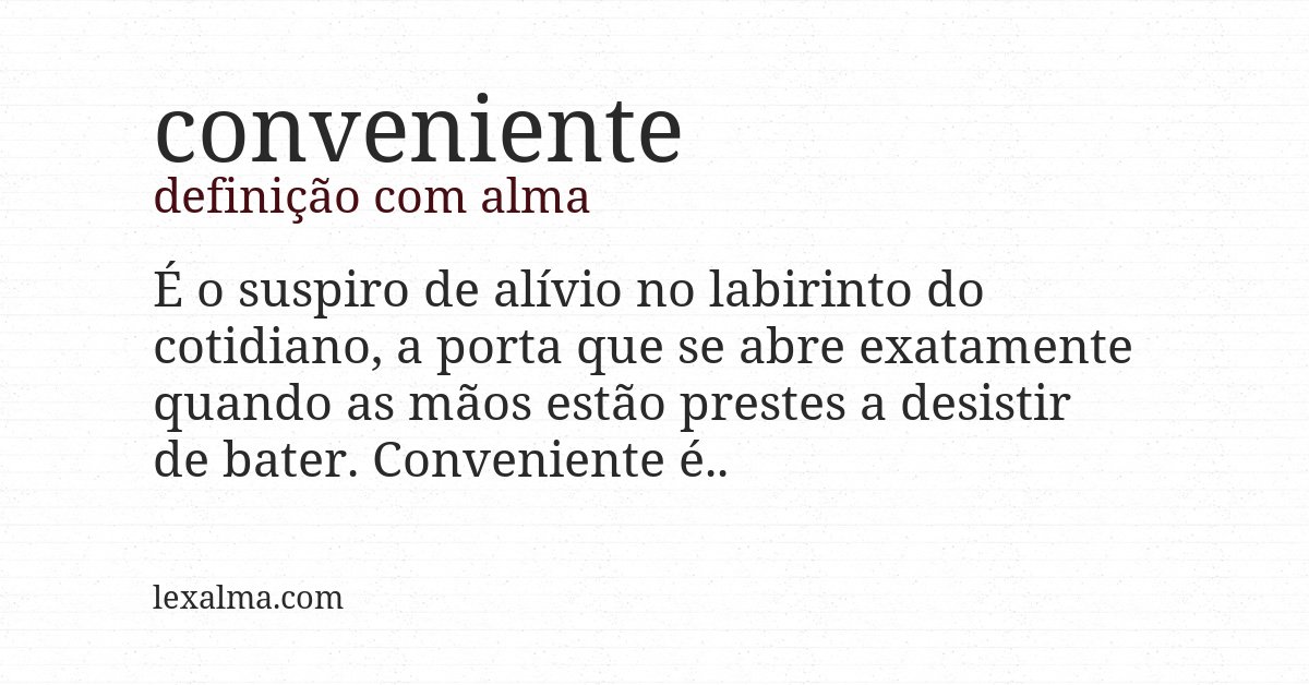Definição com alma de conveniente