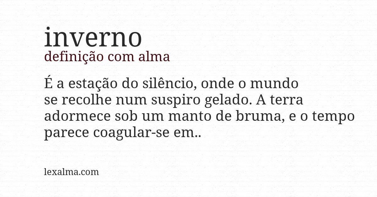 Definição com alma de inverno
