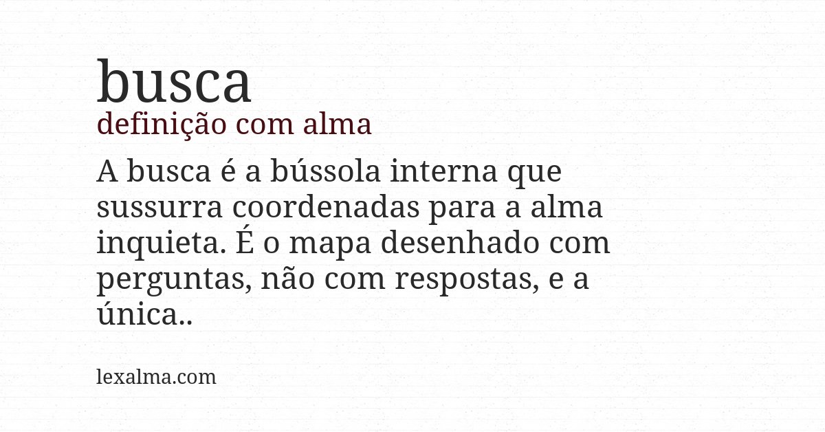 Definição com alma de busca