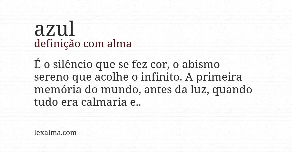 Definição com alma de azul