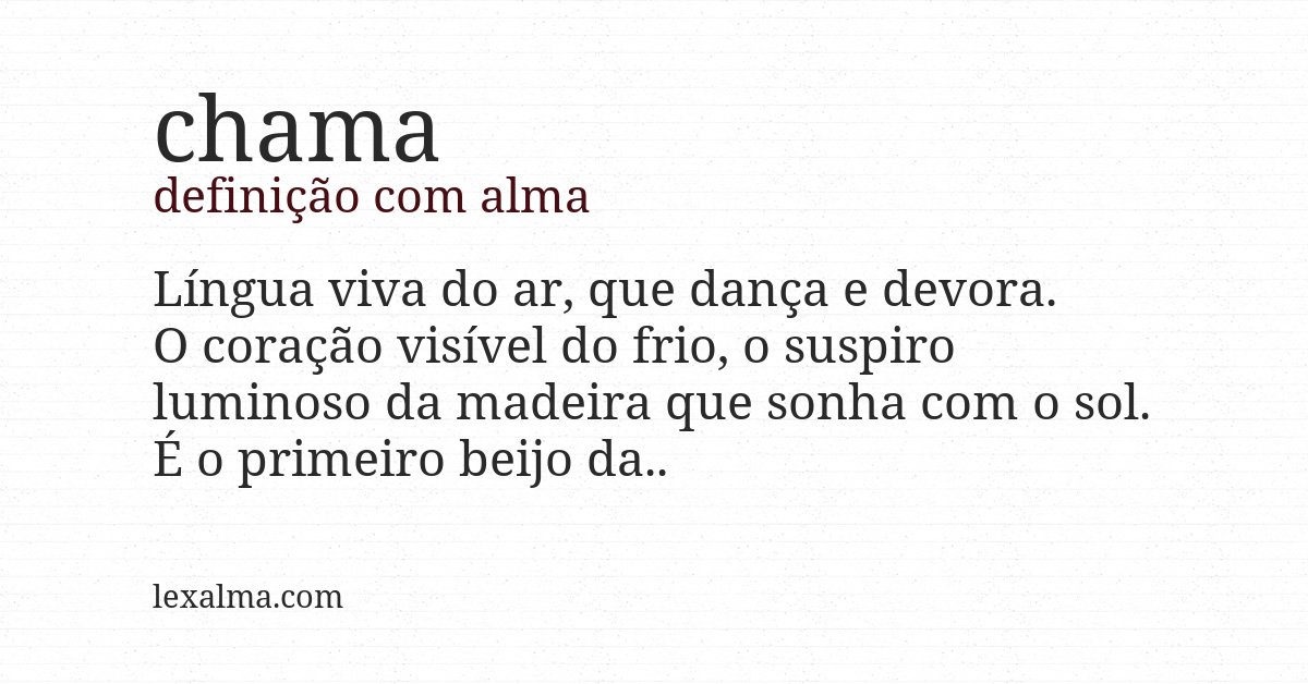 Definição com alma de chama