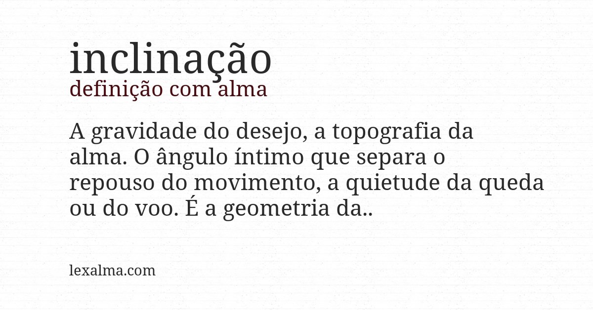Definição com alma de inclinação