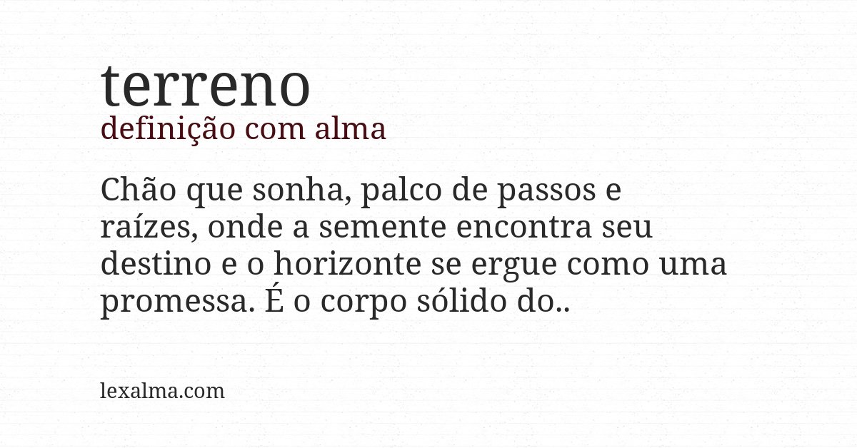 Definição com alma de terreno