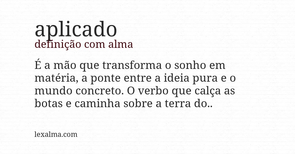 Definição com alma de aplicado