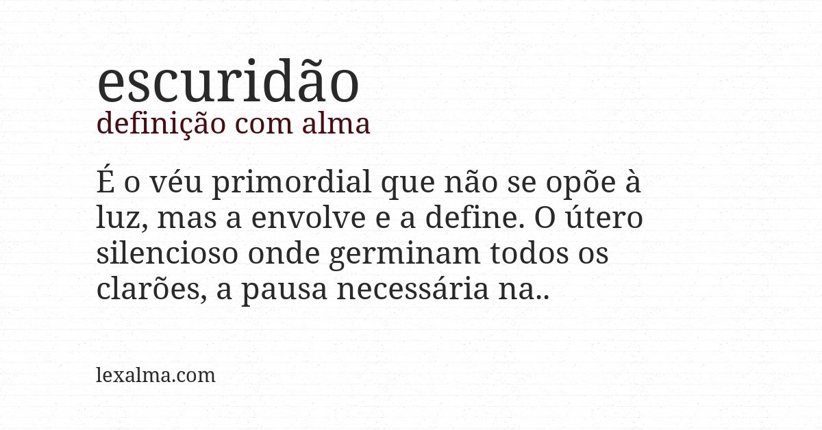 Definição com alma de escuridão