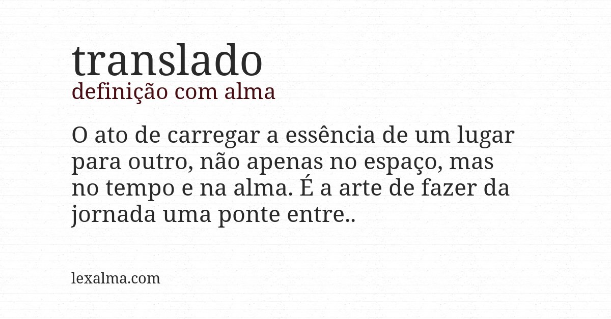 Definição com alma de translado