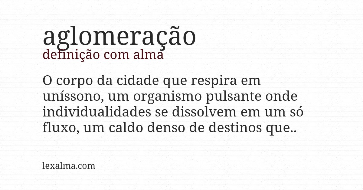 Definição com alma de aglomeração