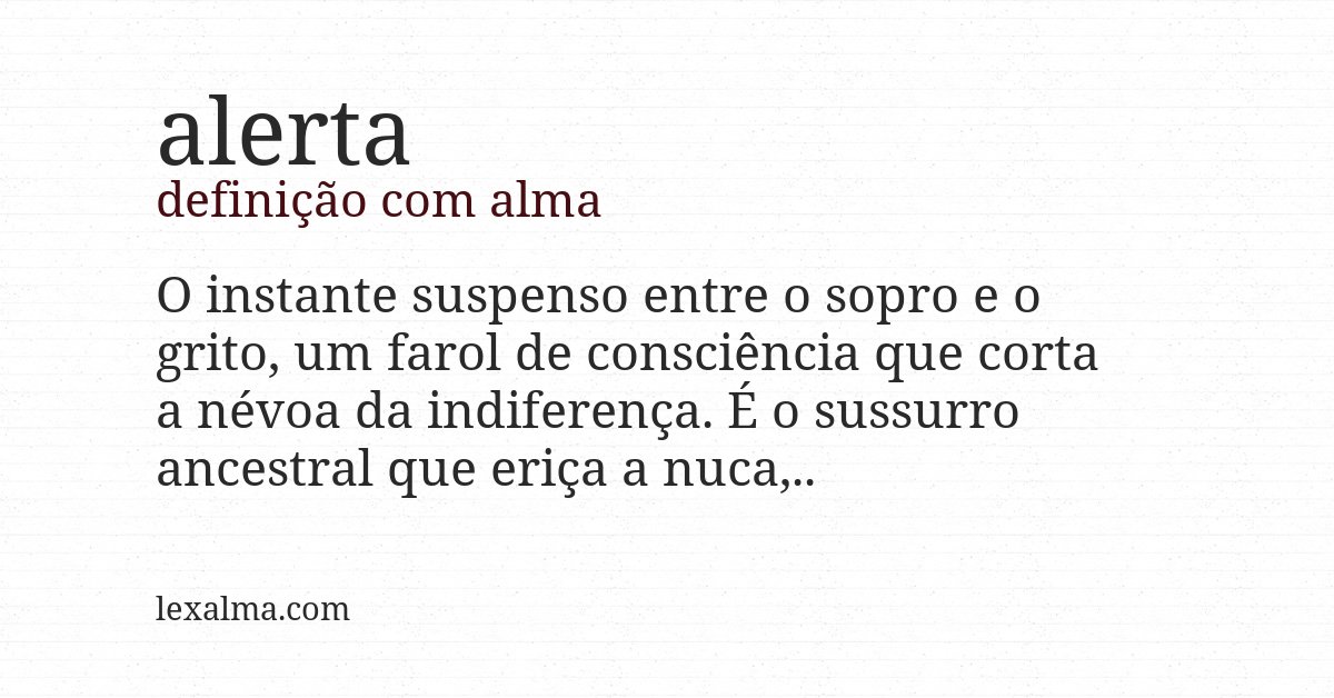 Definição com alma de alerta