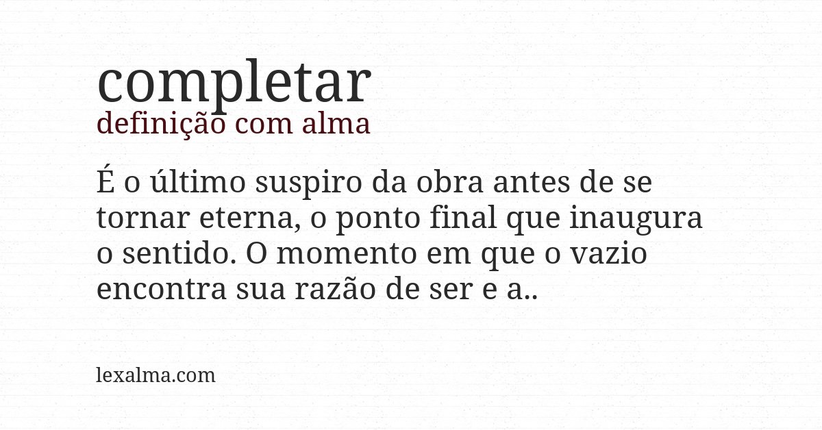 Definição com alma de completar