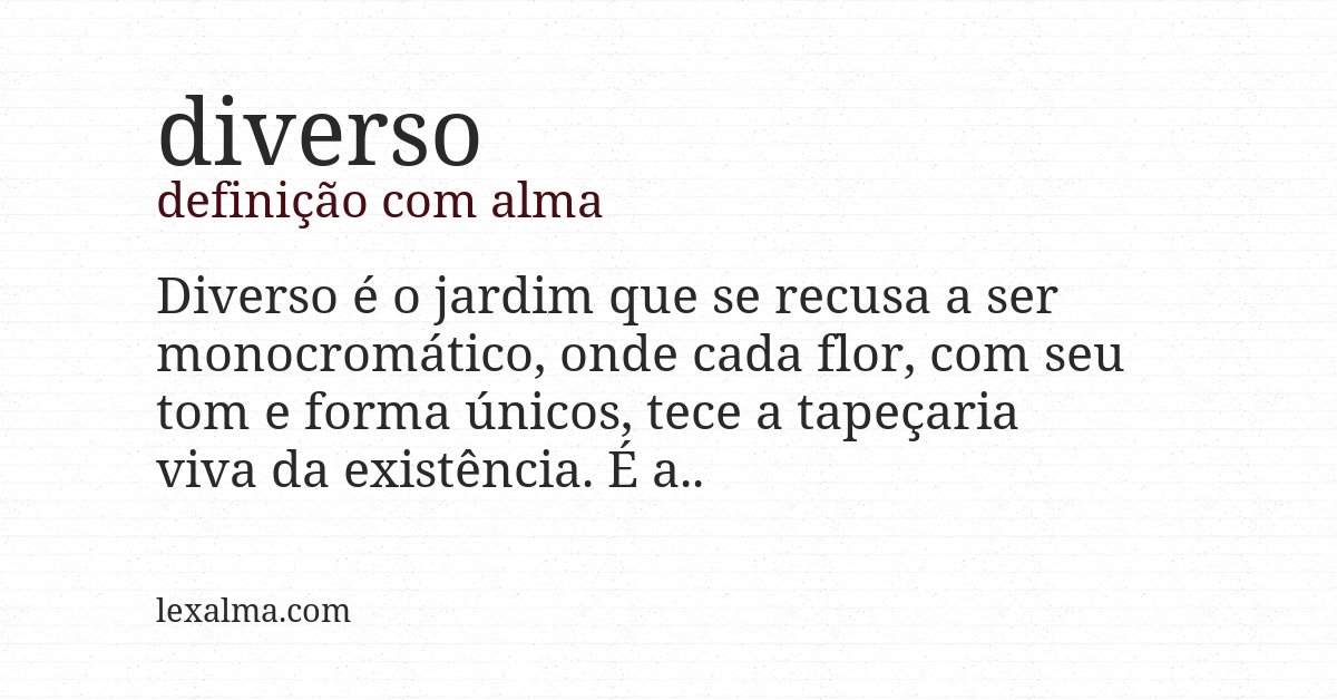 Definição com alma de diverso
