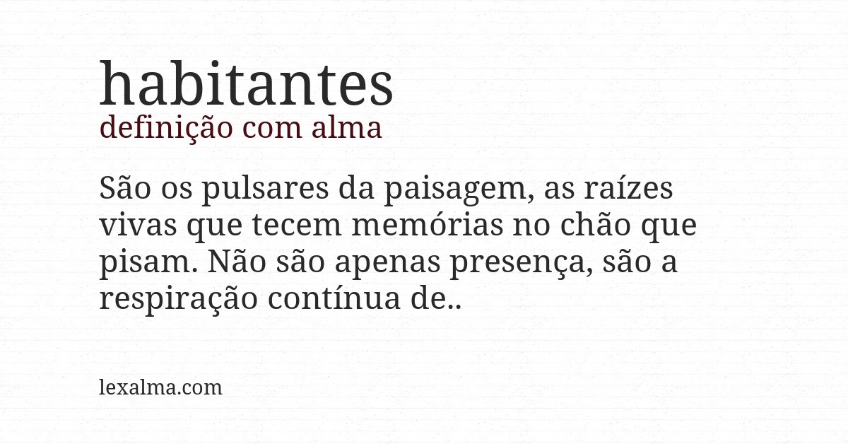 Definição com alma de habitantes