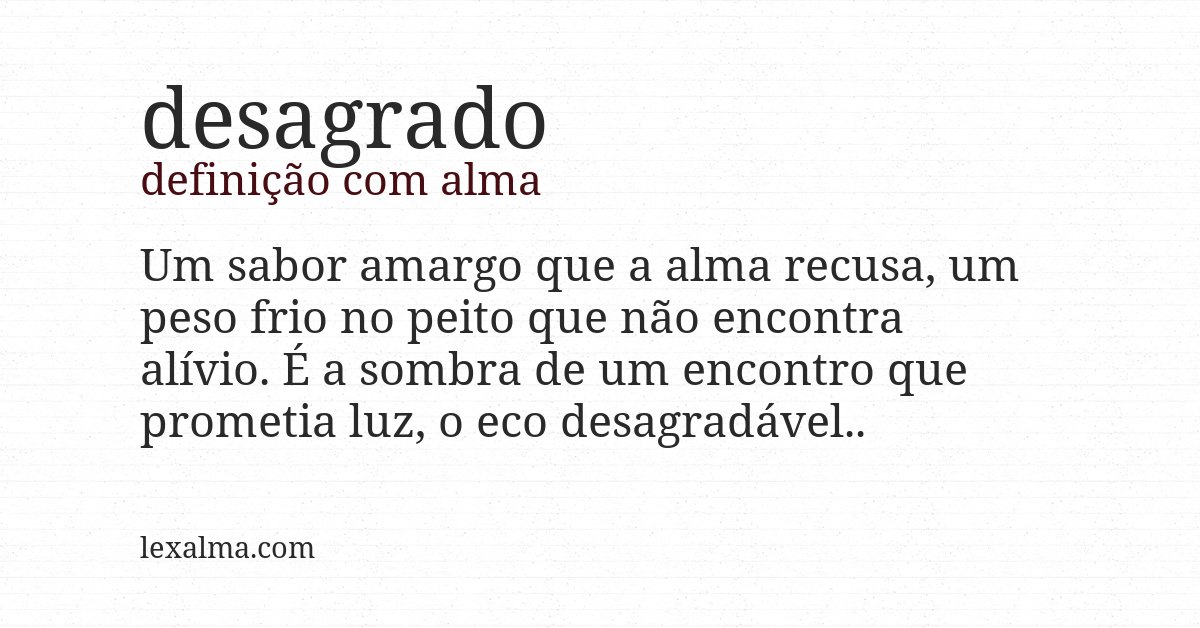 Definição com alma de desagrado