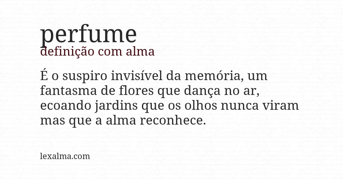 Definição com alma de perfume