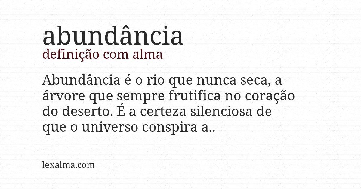 Definição com alma de abundância
