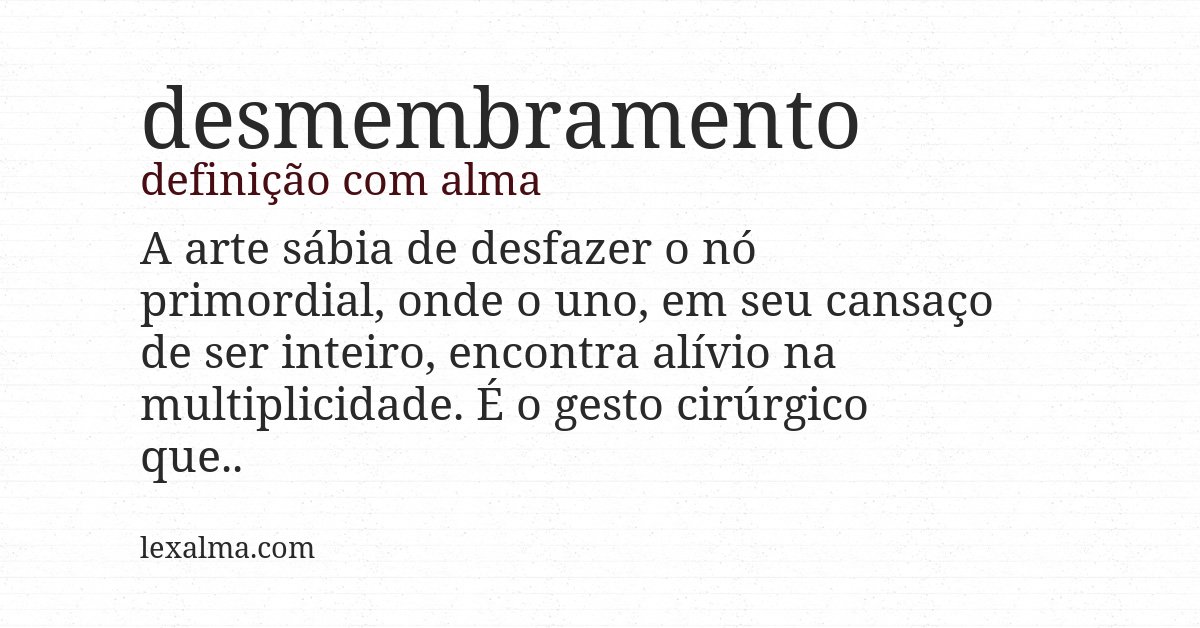 Definição com alma de desmembramento