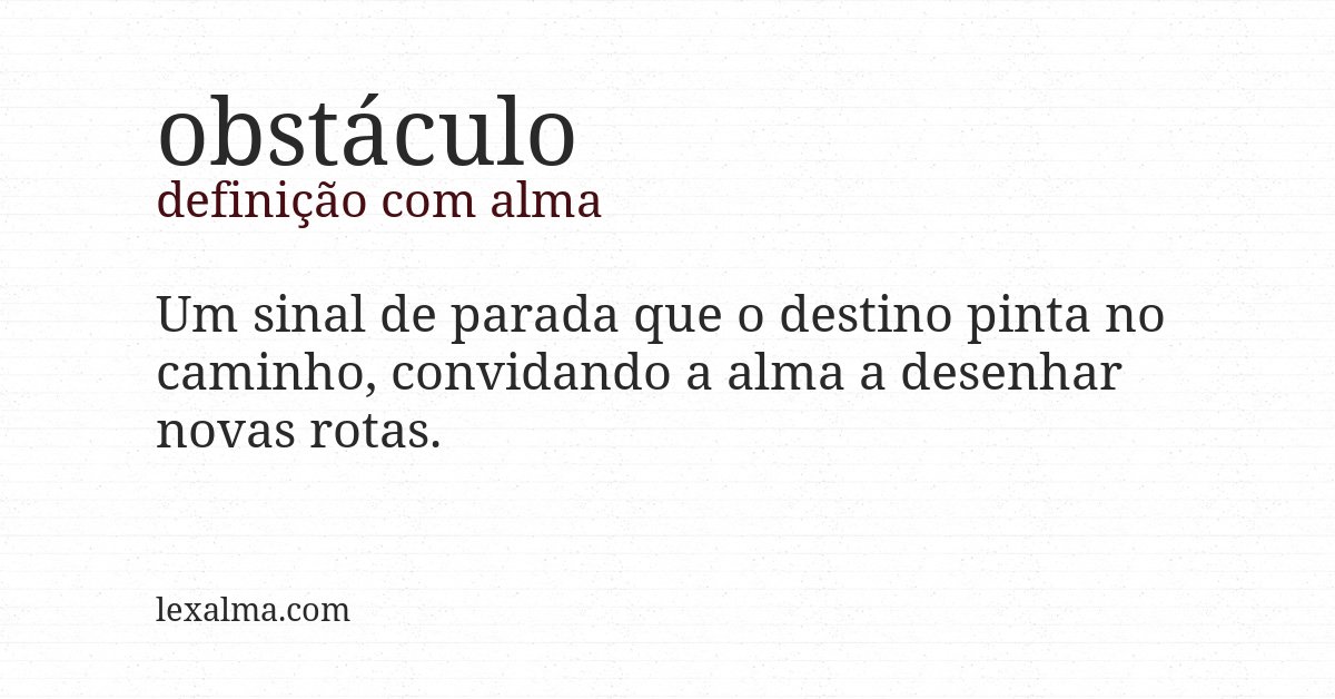 Definição com alma de obstáculo