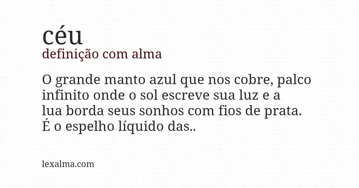 Definição com alma de céu