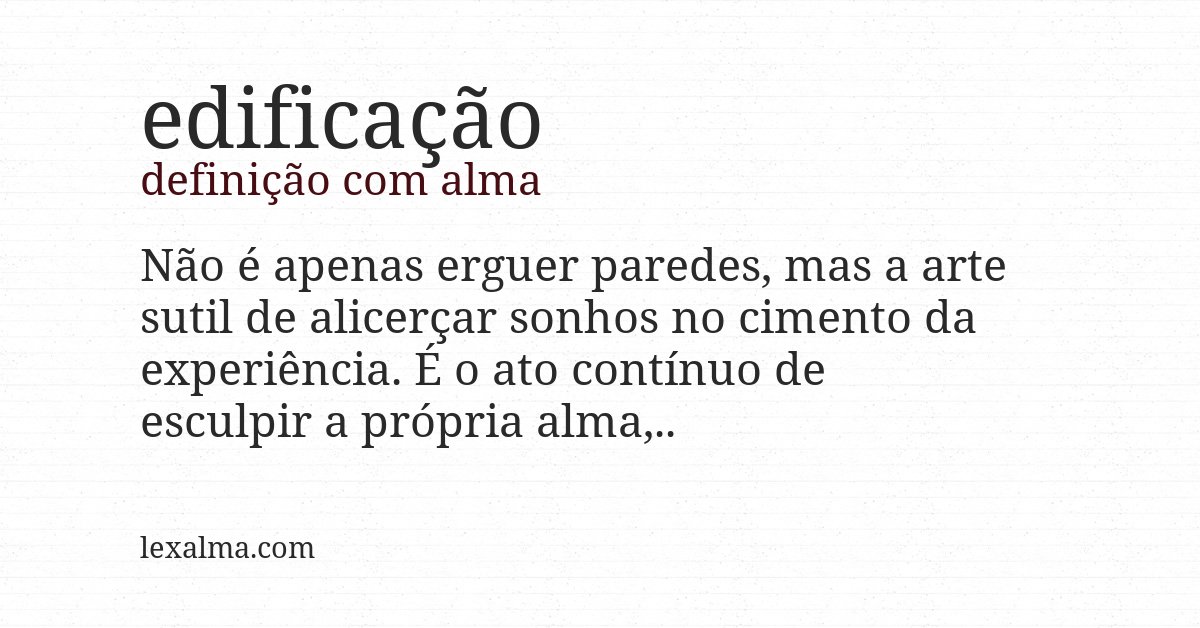 Definição com alma de edificação