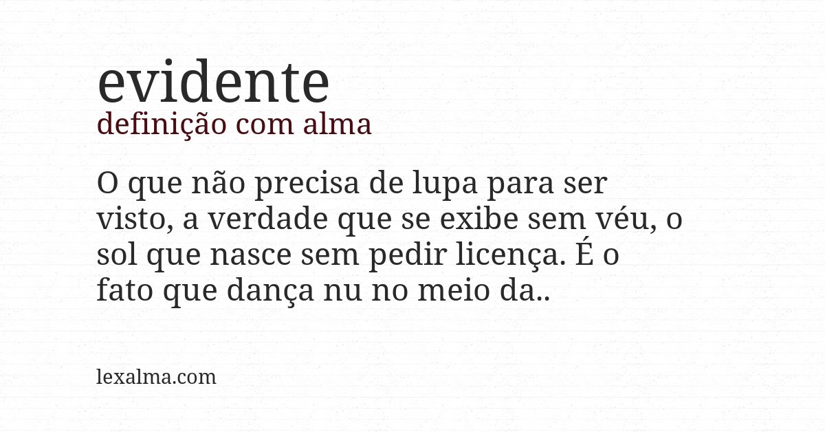 Definição com alma de evidente