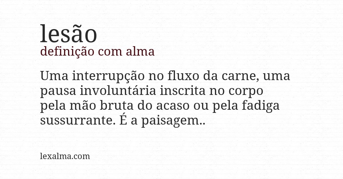 Definição com alma de lesão