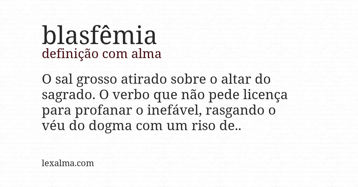 Definição com alma de blasfêmia