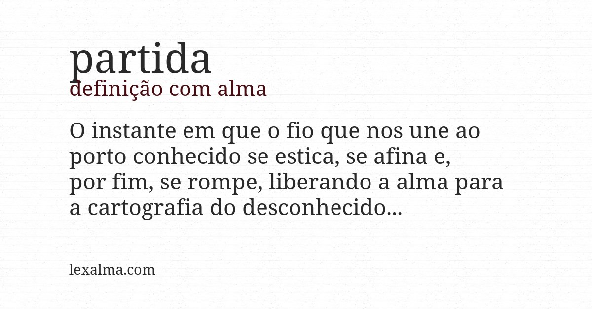Definição com alma de partida