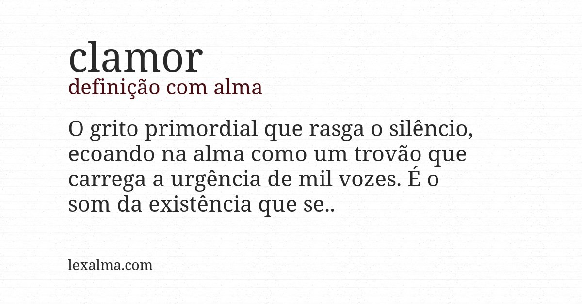 Definição com alma de clamor