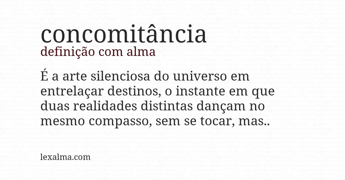 Definição com alma de concomitância