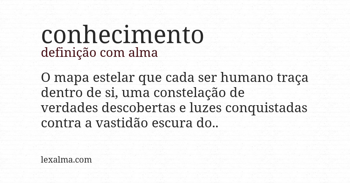 Definição com alma de conhecimento