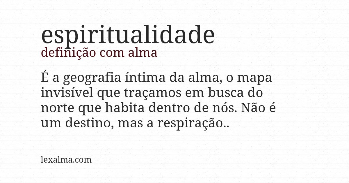 Definição com alma de espiritualidade