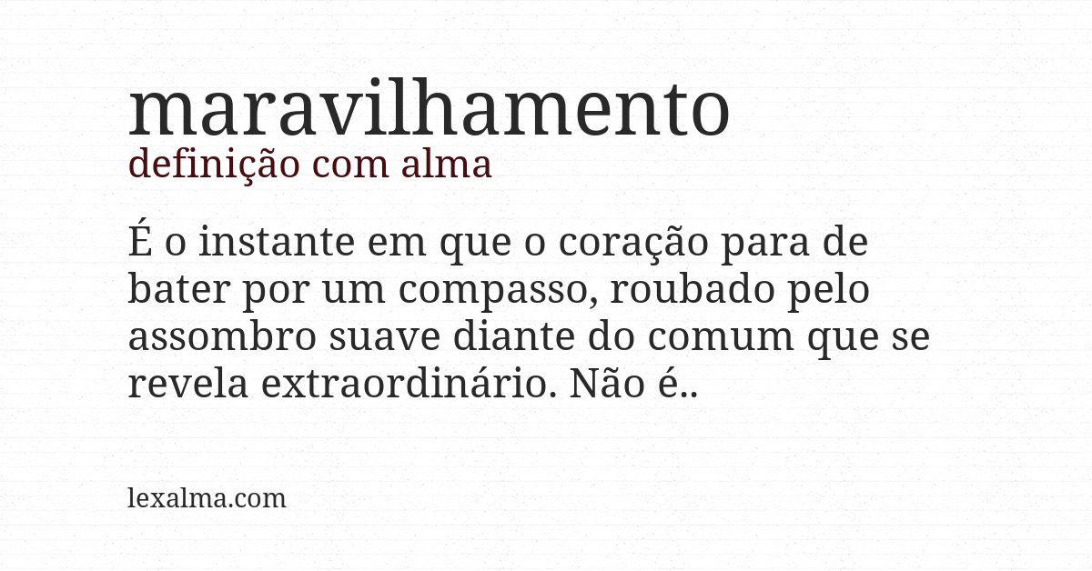 Definição com alma de maravilhamento