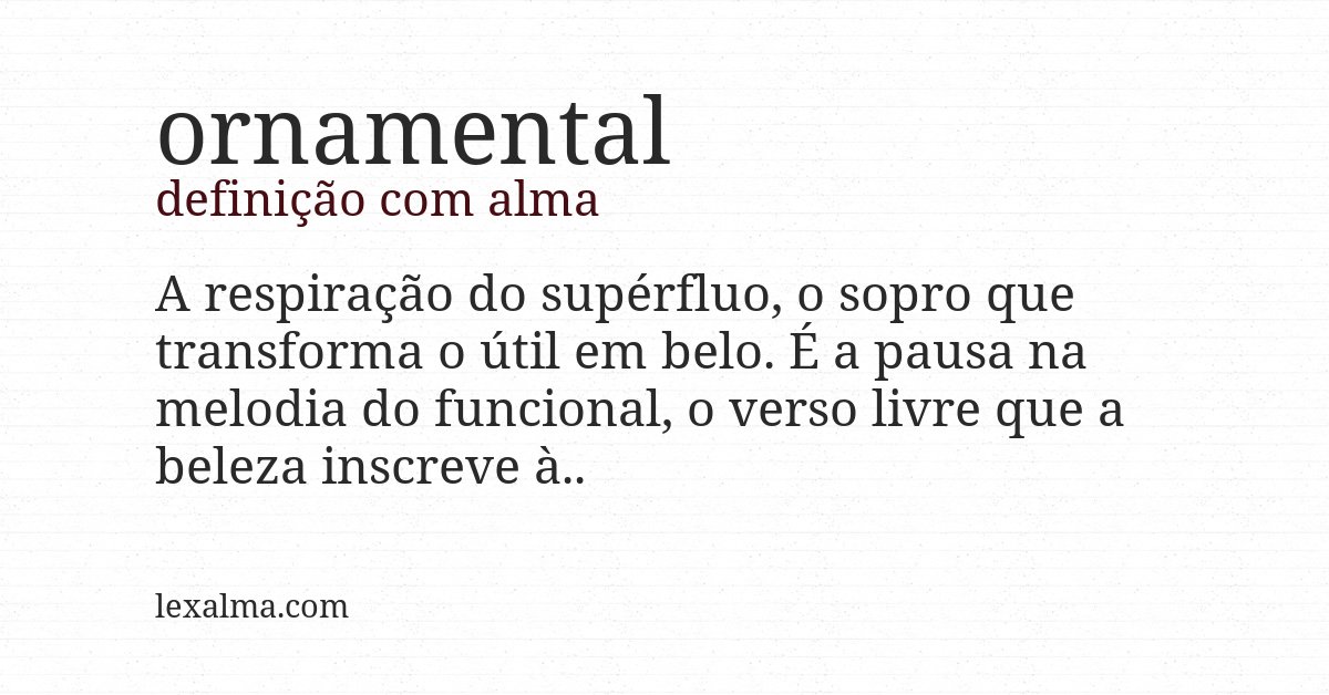 Definição com alma de ornamental