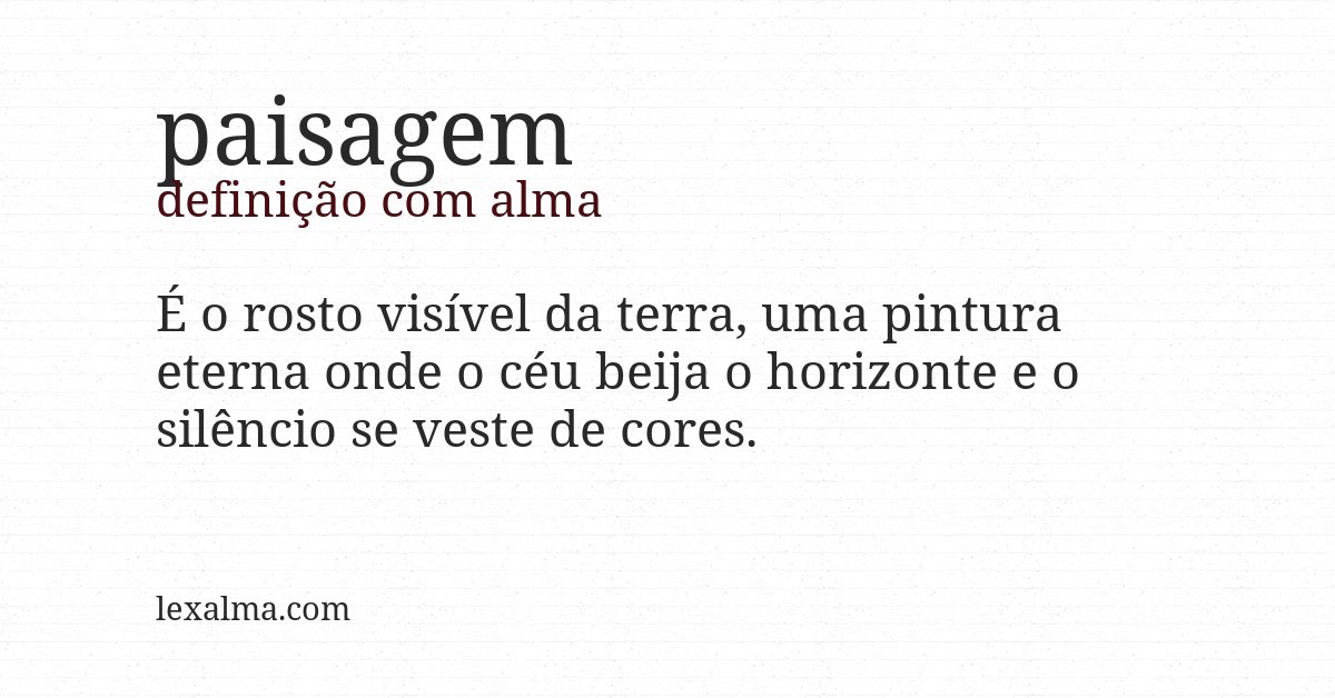 Definição com alma de paisagem