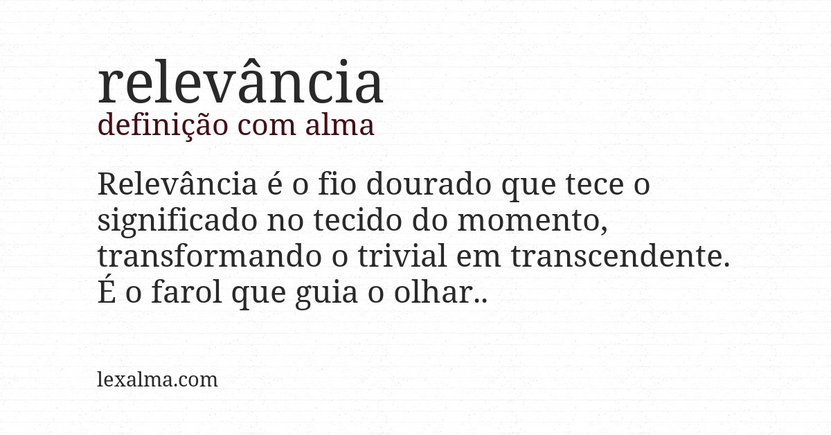 Definição com alma de relevância