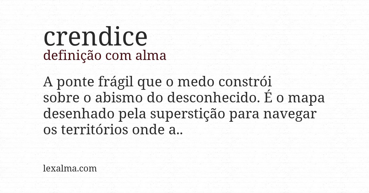 Definição com alma de crendice