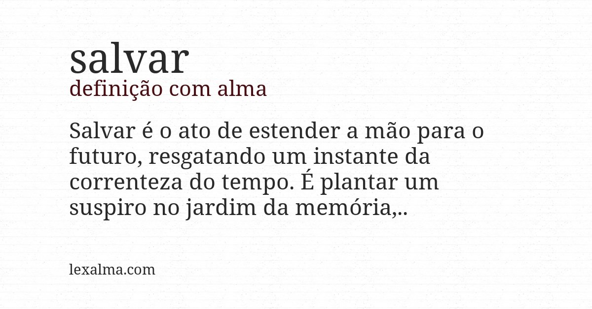 Definição com alma de salvar