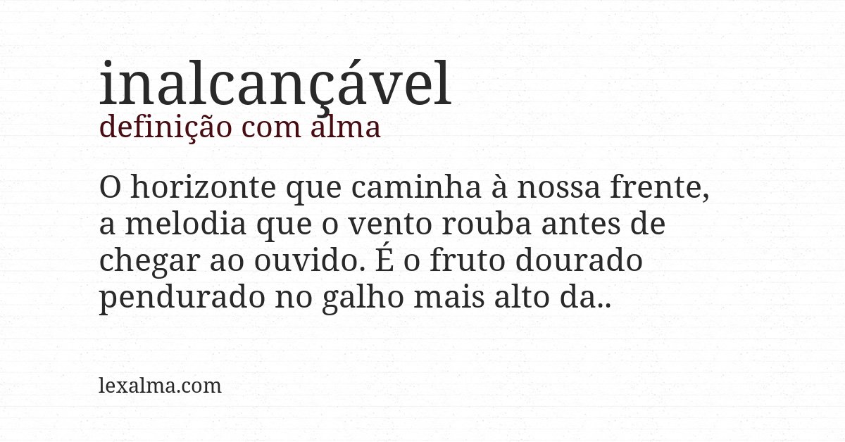Definição com alma de inalcançável