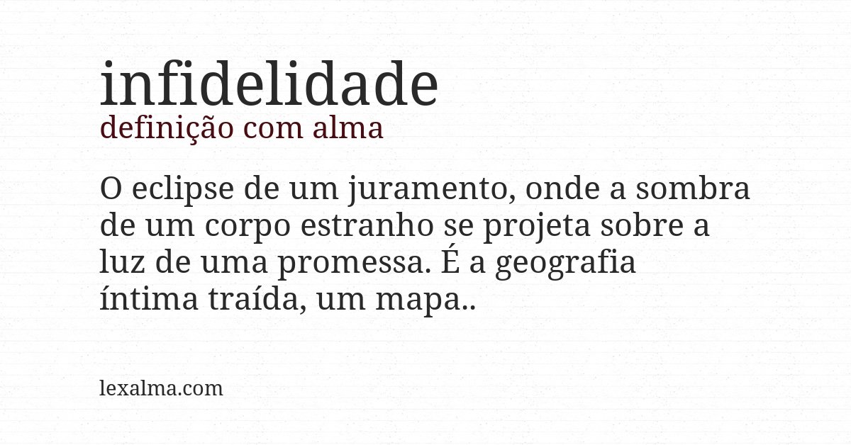 Definição com alma de infidelidade